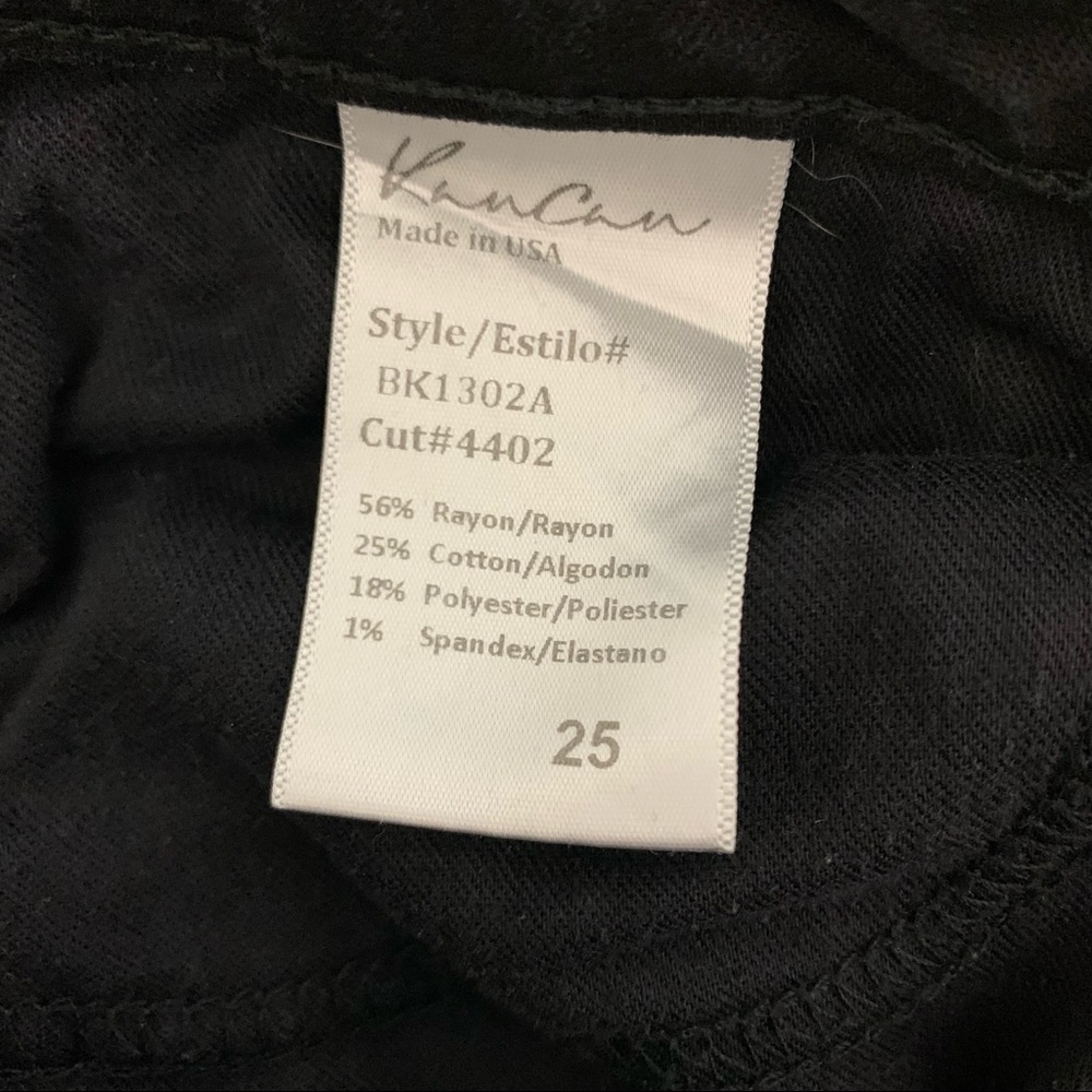 Kancan Ankle Skinny Black Distressed Jeans Size 25 - Picture 9 of 10